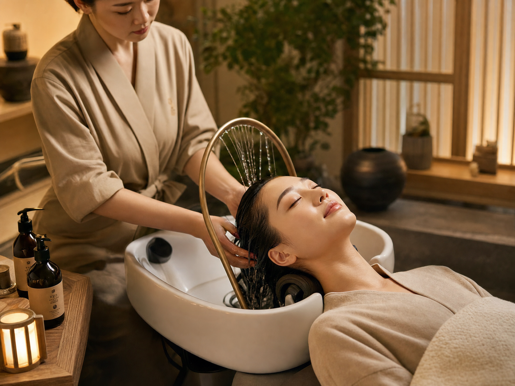 Japanese-style head spa and hair wash treatment